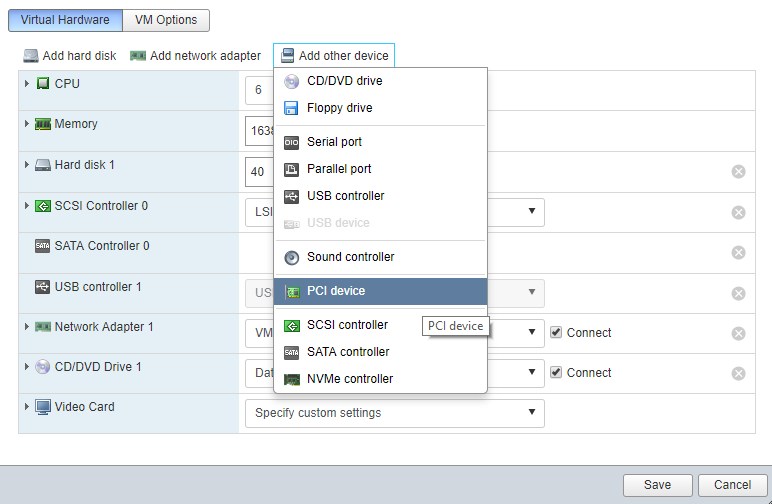 How to enable GPU passthrough VMware Workstation